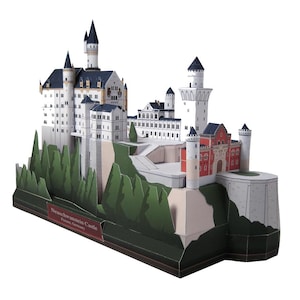 Château de Neuschwanstein, Schloss Neuschwanstein, Schwangau, Allemagne, bâtiment, sculpture de modèle en papier, création sur papier, kit de modèles d'artisanat en papier