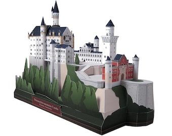 Schloss Neuschwanstein, Schloss Neuschwanstein, Schwangau, Deutschland, Gebäude, DIY Papiermodell, printable Papercraft, pdf