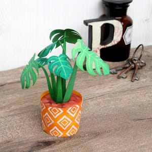 Monstera papercraft, ornamental plant, plants, DIY paper model, printable papercraft, template kit, pdf