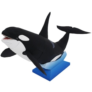 Orca Papercraft, killer whale, marine mammal, Paper Model, papercraft, papercraft template kit, Animal, pdf, printable papercraft