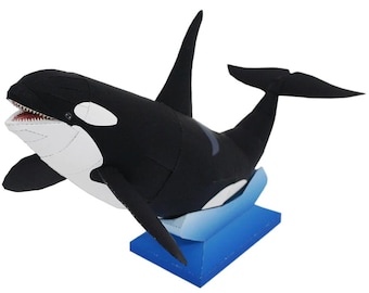Créations en papier orques, orques, mammifères marins, maquette en papier, créations en papier, kit de modèles de créations en papier, animaux, pdf, créations en papier imprimable
