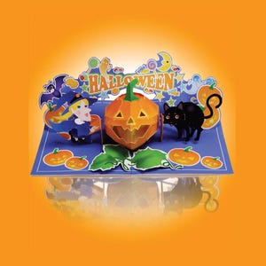 Kit de plantillas de papel para tarjetas emergentes de Halloween para niños, miniatura, bricolaje