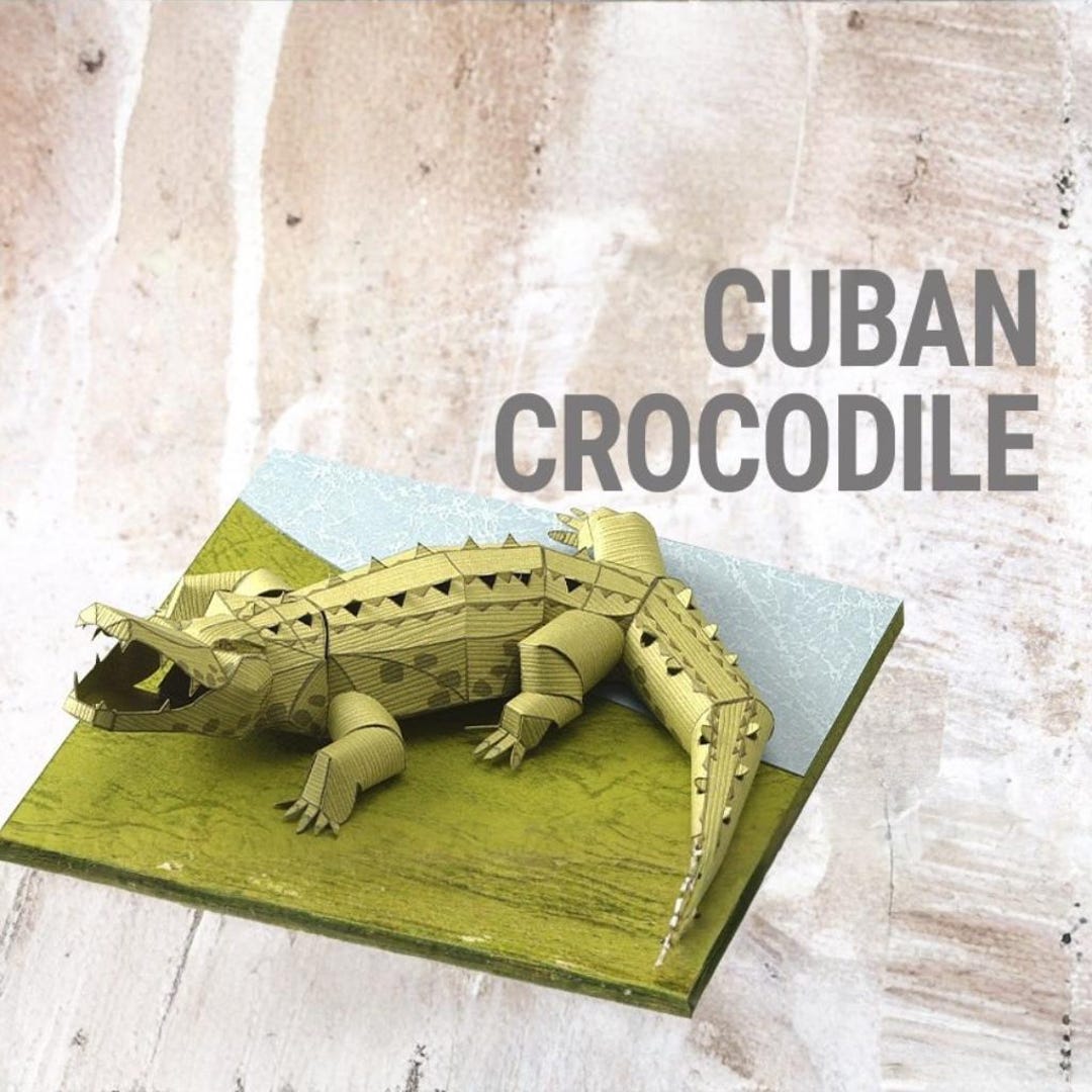 Cuban Crocodile Papercraft, Animal, Paper Model, Papercraft Template ...