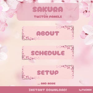 Pink Sakura | Twitch Panel Set