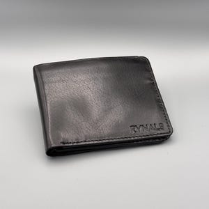 Fertige Leder Geldbörse Trifold Design | Minimalistisch |Schwarz| Geschenk für Geldbeutel Liebhaber