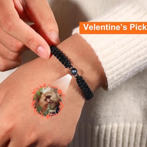 Photo Projection Bracelet | Projection Bracelet | Braided Rope Bracelet | Picture Bracelet | Couple&#39;s Gift For Him Her | Valentine Day Gift