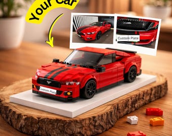 Custom Brick Car Model Kit, Personalized Replica from Photo, Building Block Car Lover Gift