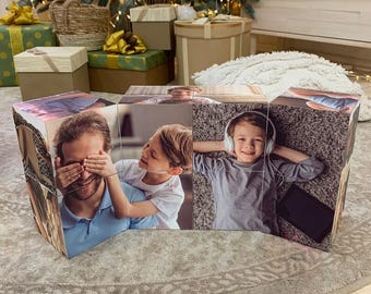 Puzzle cubo fotografico personalizzato: ricordo in legno personalizzato per la famiglia
