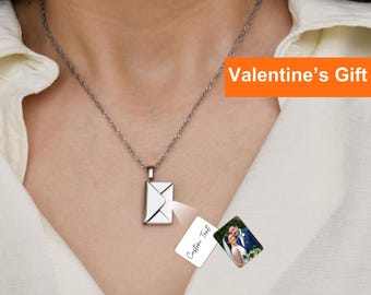 Collana con busta personalizzata con messaggio segreto, collana