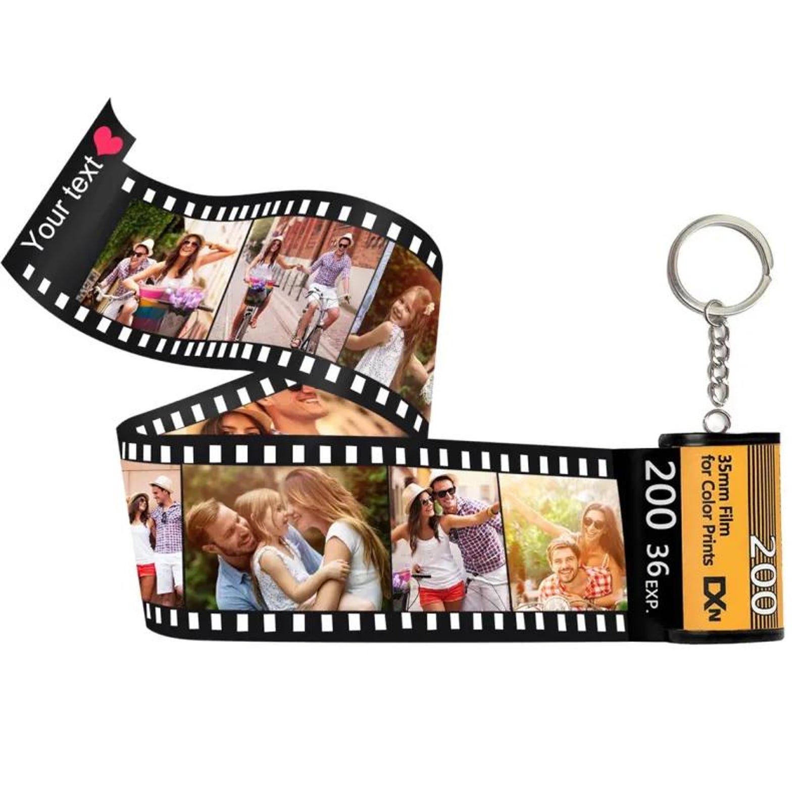 Personalized Film Roll Keychain With Custom Text and 5-20 Photos ...