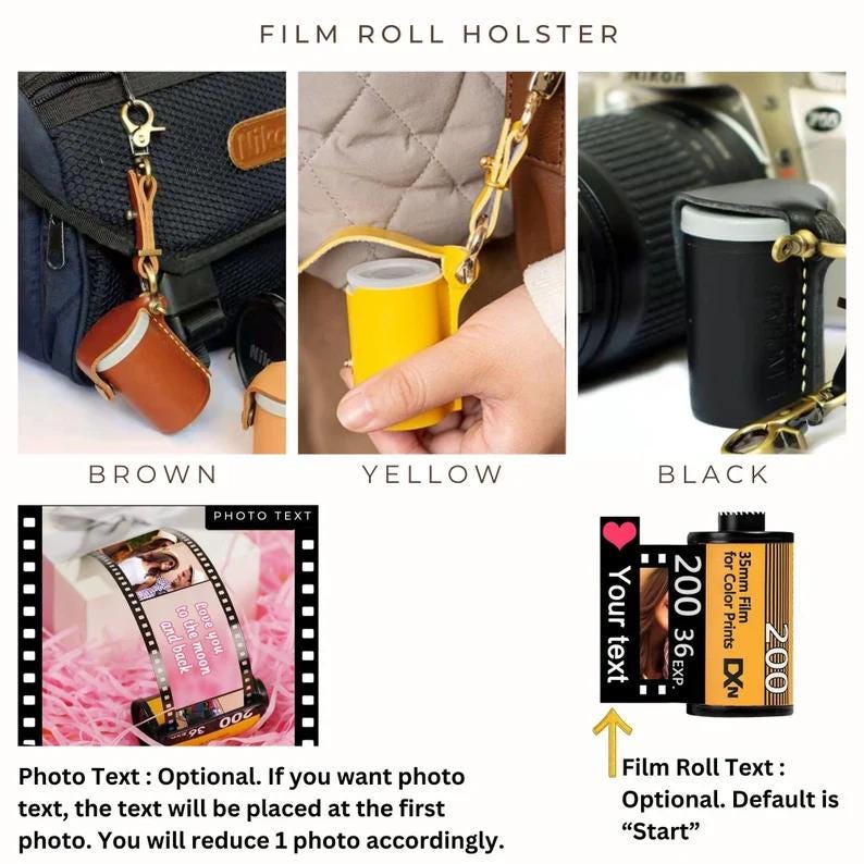Personalized Film Roll Keychain With Custom Text and 5-20 Photos ...