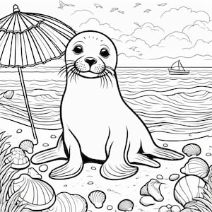 Digital Coloring Book – Cute Sea Animals to Print | Creative Coloring Templates for Kids and Adults