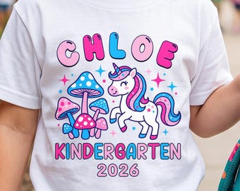 Kindergarten Shirt Personalized Kindergarten Shirt Girl, Custom Kids Name Back To School Girls Shirt, Custom Name First Day of School Shirt