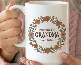 New Nana Gift For First Time Grandmother Announcement, Custom Grandma Grandson Granddaughter Photo Mug, First Mother's Day Grandmother Gift
