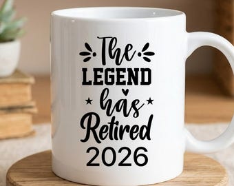 Personalized Retirement Gift - The Legend Has Retired Since Custom Year - Funny Not My Problem Mug with Name - Retiring Coworker Present