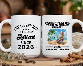 Tastes Like Not My Problem Retirement Mug With Name, Legend Retirement Gifts, Personalized Retirement Gift For Women Retired Gift Funny Mug