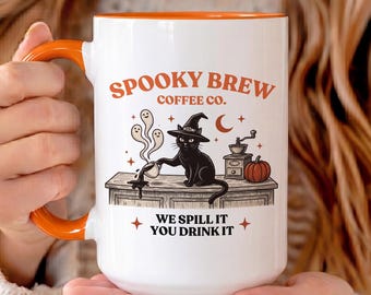 Halloween Black Cat Coffee Mug, Black Cat Halloween Coffee Mug, Black Cat Halloween Cup, Halloween Cat Mug, Black Cat Mug, Halloween Cat Mug