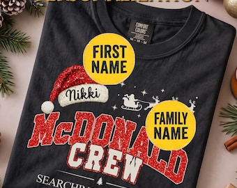 Custom Christmas Family Name 2026 Shirt, Comfort Colors Christmas Crew Shirt, Personalized Christmas Family Shirts, Family Christmas Shirts