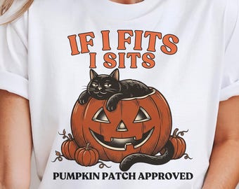Spooky Cat Pumpkin Shirt, Black Cat Halloween Women Shirt Cat Halloween Shirt Women, Vintage Halloween Sweatshirt, Kitten And Pumpkin Tshirt