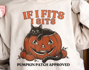 Vintage Halloween Sweater, Halloween Cat Pumpkin Sweater, Retro Halloween Shirts Spooky Season, Cat Halloween Sweater, Spooky Season T-Shirt