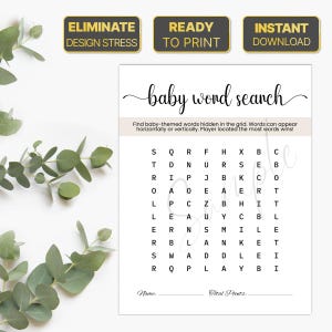 Baby Shower Game Ideas Baby Shower Game Printable Baby Shower Word Search Game Baby Shower Game Word Search Baby Shower Game Baby Word Search Baby Shower Baby Word Search Game Baby Shower Games Printable Baby Shower Game Instant Download