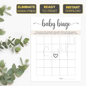 Baby Shower Game Printable Baby Shower Bingo Baby Shower Bingo Cards Printable Baby Shower Bingo Game Baby Bingo Printable Baby Bingo Cards Baby Shower Game Printable Neutral Baby Shower Game Instant Download Baby Shower Game Ideas
