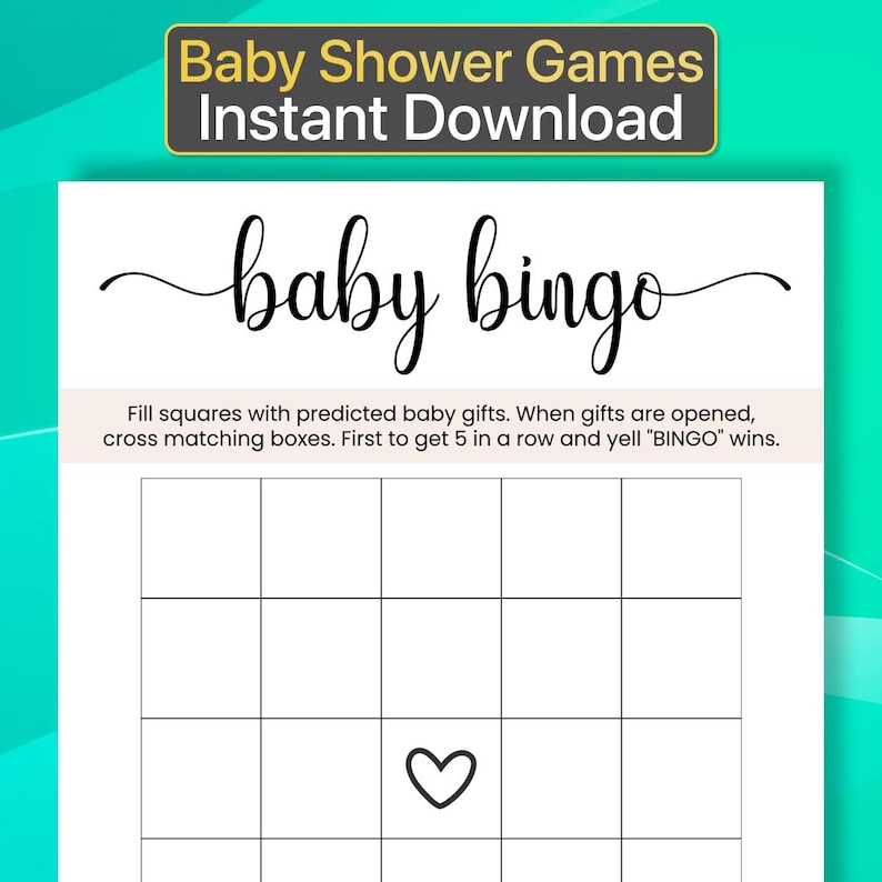 Baby Shower Game Printable Baby Shower Bingo Baby Shower Bingo Cards Printable Baby Shower Bingo Game Baby Bingo Printable Baby Bingo Cards Baby Shower Game Printable Neutral Baby Shower Game Instant Download Baby Shower Game Ideas