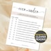 Printable Baby Shower Over or Under Baby Shower Game Printable Baby ...