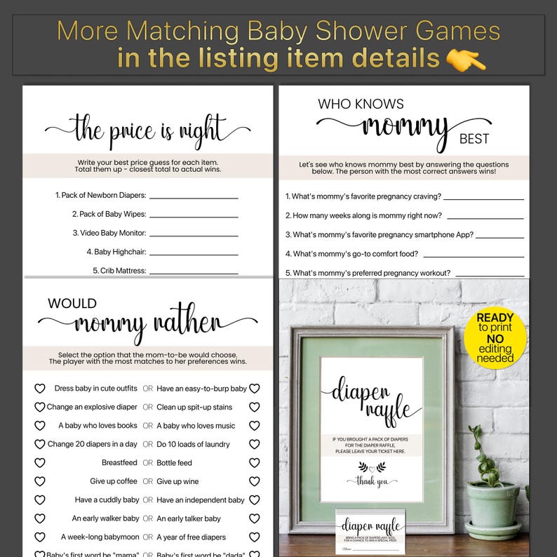 Printable Baby Shower Game Name That Baby Song Game Baby Shower Name ...