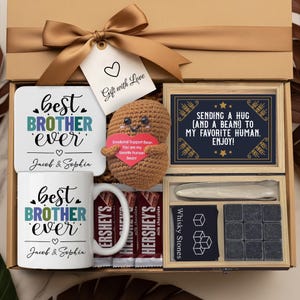Brother Personalized Gift For Brother Thank You Gift For Brother Whiskey Gift Box Brotherly Love Gift Baskets For Brother Name Prints Gifts
