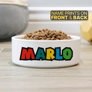 Personalized Dog Bowl Ceramic Dog Bowl With Name New Puppy Gift Custom Ceramic Dog Bowl With Stand Dog Bowl Holder Custom Dog Bowl Set