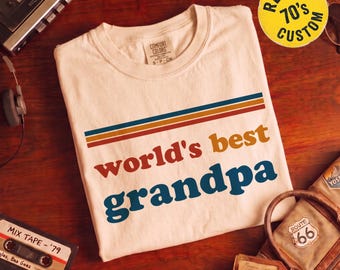T-shirt in vintage stijl voor opa: retro kerstcadeau voor opa, het beste opa-shirt ter wereld, retro verjaardagscadeau voor opa van de kleinkinderen