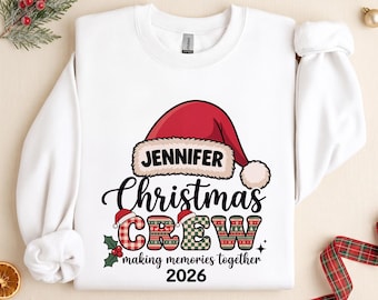 Family Crew Matching Christmas Shirt Family Christmas Outfits Family Matching Xmas Sweatshirts Men Women Custom Christmas Shirts Custom Name