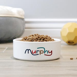 Personalized Dog Bowl Ceramic Dog Bowl With Name New Puppy Gift Custom Ceramic Dog Bowl With Stand Dog Bowl Holder Custom Dog Bowl Set