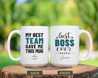 Best Boss Ever Gift For Boss From Team Personalized Boss Mug For Best Boss Gift Personal Boss Appreciation Gifts For Boss Who Is Leaving