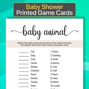 Juego de animales para bebés impresos Juego de animales para baby shower impresos Juego de animales para baby shower impresos Juego de animales para baby shower impresos
