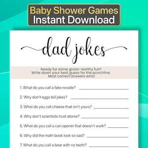Gioco di barzellette per il papà del baby shower stampabile Gioco di barzellette per il papà del baby shower Gioco di download di giochi per il baby shower stampabili Neutri Ragazzo Ragazza b401