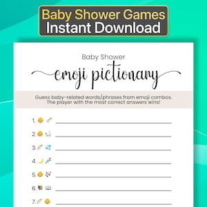 Printable Baby Shower Emoji Game Baby Shower Emoji Pictionary Game Baby Shower Game Emoji Pictionary Baby Shower Game Baby Emoji b401