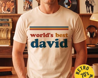 Retro naamshirt voor mannen, vintage kerstcadeau voor hem, gepersonaliseerd verjaardagsshirt uit de jaren 70, 's werelds beste gepersonaliseerde naamshirt voor opa en vader