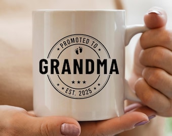 Promoted To Grandma Mug Promoted To Grandma Gift New Grandma Announcement Baby Reveal Announcement For Grandma Pregnancy Announcement Gift