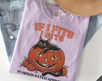 Spooky Cat Pumpkin Shirt Vintage Halloween Shirt Comfort Colors Spooky Season Pumpkins Halloween Shirt Spooky Season Shirt for Cat Lover Tee