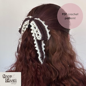 Patrón PDF de ganchillo del lazo Alina / Accesorio a medida ideal para principiantes / Cinta para el cabello inspirada en Imbolc