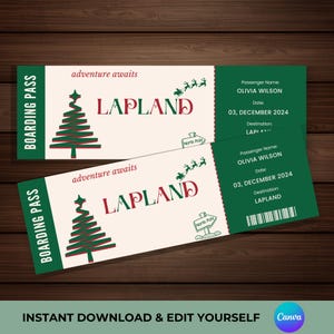 Personalized Lapland Ticket, Christmas Ticket,  Lapland Boarding Pass
