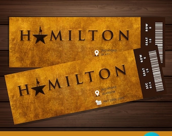 Personalized Hamilton Broadway Theatre Ticket – Printable Souvenir Gift | Musical Theatre Ticket | Editable West End | Instant Download