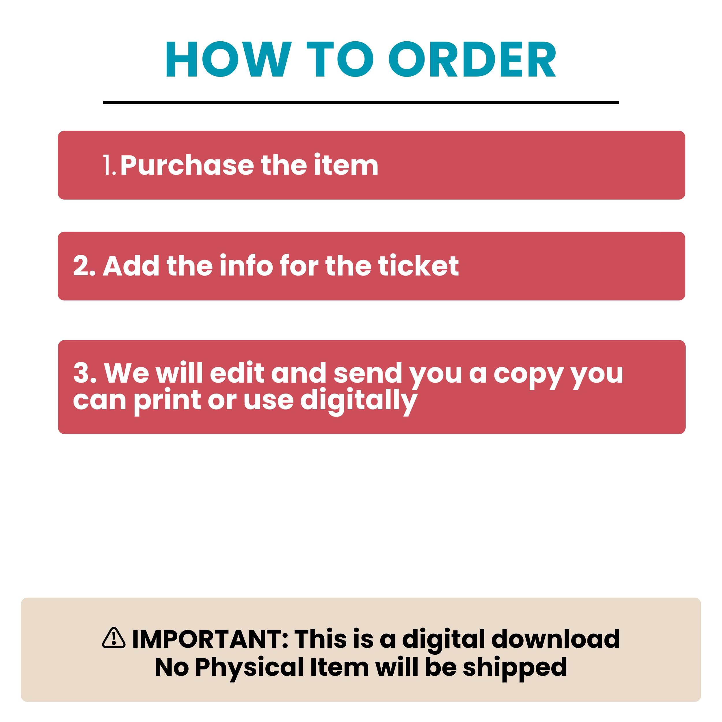 Personalized Music Concert Ticket: Surprise Gift Reveal (digital ...