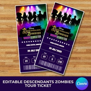 Personalisierte Descendants Zombies Worlds Collide Tour Konzertkarte | Bearbeitbares Überraschungsgeschenk | DESCENDANTS Druckbare Andenken