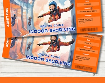 Indoor Skydiving Surprise Ticket: Editable Gift Template (Digital Download)
