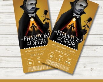 Phantom Of The Opera Musical Personalized Birthday Card - Theatre Themed Greeting Card