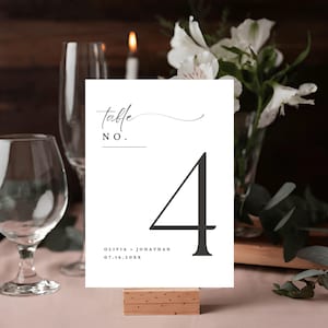 Wedding Table Numbers,  Editable Table Number Place Card, Reception Table Numbers, DIY Table Number Signs, Canva Editable Template, 5x7, 4x6