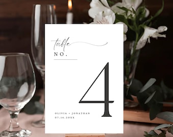 Editable Wedding Table Numbers: DIY Reception Decor Canva Template (5x7 & 4x6) (Digital Download